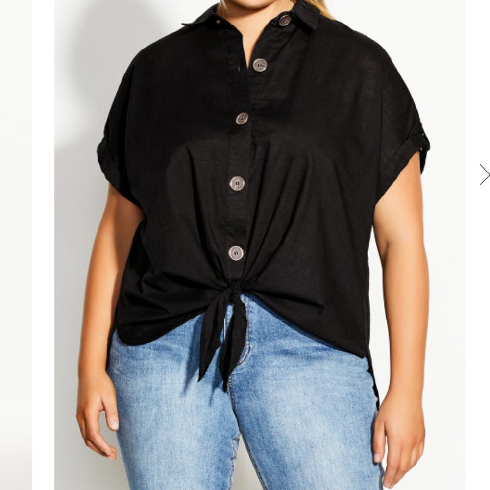 City Chic Black Button Down Shirt Size 14 / XS - New with Tags